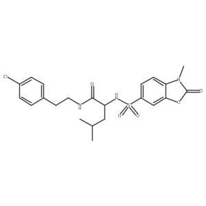 N-[2-(4-Chlorophenyl)ethyl]-4-methyl-2-(3-methyl-2-oxo-2,3-dihydro-1,3-benzoxazole-6-sulfonamido)pentanamide结构式