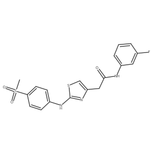 N-(3-fluorophenyl)-2-{2-[(4-methanesulfonylphenyl)amino]-1,3-thiazol-4-yl}acetamide结构式