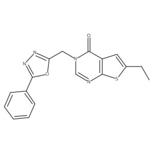 6-Ethyl-3-[(5-phenyl-1,3,4-oxadiazol-2-yl)methyl]thieno[2,3-d]pyrimidin-4(3H)-one Structure