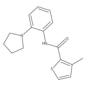 3-methyl-N-(2-pyrrolidin-1-ylphenyl)thiophene-2-carboxamide Structure