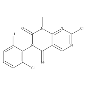7-chloro-3-(2,6-dichlorophenyl)-4-imino-1-methyl-3,4-dihydropyrimido[4,5-d]pyrimidin-2(1H)-one Structure