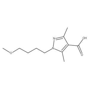1-(4-methoxybutanyl)-3,5-dimethyl-1H-pyrazole-4-carboxylic acid结构式