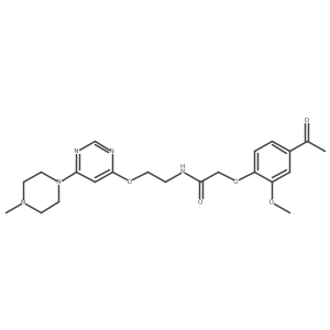 2-(4-acetyl-2-methoxyphenoxy)-N-(2-((6-(4-methylpiperazin-1-yl)pyrimidin-4-yl)oxy)ethyl)acetamide Structure
