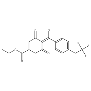 Ethyl 3-hydroxy-5-oxo-4-[4-(2,2,2-trifluoroethyl)benzoyl]-3-cyclohexene-1-carboxylate结构式