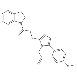2-((1-allyl-5-(4-methoxyphenyl)-1H-imidazol-2-yl)thio)-1-(indolin-1-yl)ethanone Structure