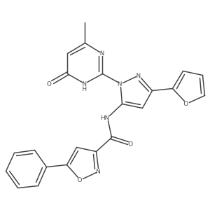 N-(3-(furan-2-yl)-1-(4-methyl-6-oxo-1,6-dihydropyrimidin-2-yl)-1H-pyrazol-5-yl)-5-phenylisoxazole-3-carboxamide Structure