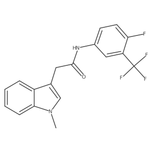 N-(4-fluoro-3-(trifluoromethyl)phenyl)-2-(1-methyl-1H-indol-3-yl)acetamide结构式
