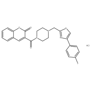 3-(4-((4-(4-fluorophenyl)thiazol-2-yl)methyl)piperazine-1-carbonyl)-2H-chromen-2-one hydrochloride Structure