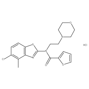N-(5-chloro-4-methylbenzo[d]thiazol-2-yl)-N-(2-morpholinoethyl)furan-2-carboxamide hydrochloride结构式
