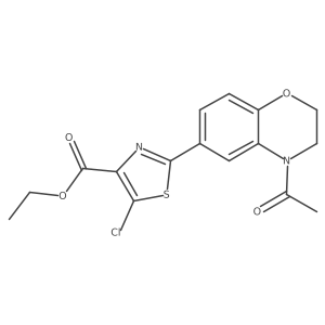 ethyl 2-(4-acetyl-3,4-dihydro-2H-benzo[b][1,4]oxazin-6-yl)-5-chlorothiazole-4-carboxylate结构式