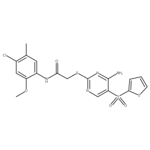2-((4-amino-5-(thiophen-2-ylsulfonyl)pyrimidin-2-yl)thio)-N-(4-chloro-2-methoxy-5-methylphenyl)acetamide Structure