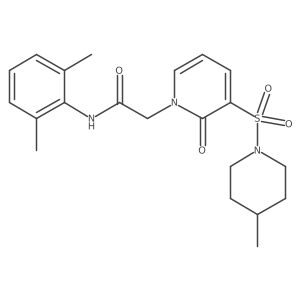 N-(2,6-dimethylphenyl)-2-(3-((4-methylpiperidin-1-yl)sulfonyl)-2-oxopyridin-1(2H)-yl)acetamide结构式