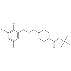 Tert-butyl 4-(((3,5-dibromo-2-hydroxybenzyl)oxy)methyl)piperidine-1-carboxylate Structure