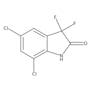 5,7-Dichloro-3,3-difluoro-1H-indole-2(3H)-one结构式