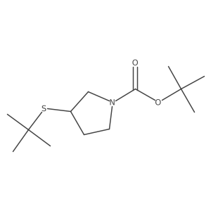 tert-butyl (R)-3-(tert-butylthio)pyrrolidine-1-carboxylate结构式