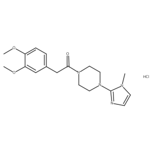 2-(3,4-dimethoxyphenyl)-1-(4-(1-methyl-1H-imidazol-2-yl)piperazin-1-yl)ethanone hydrochloride结构式