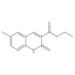 Ethyl 2-hydroxy-6-iodo-1,8-naphthyridine-3-carboxylate Structure