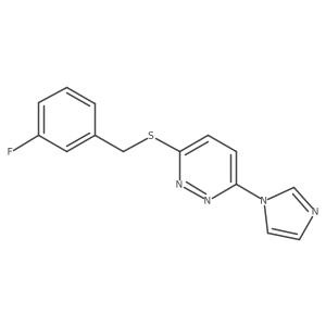 3-((3-fluorobenzyl)thio)-6-(1H-imidazol-1-yl)pyridazine Structure