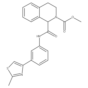 methyl 1-((3-(2-methylthiazol-4-yl)phenyl)carbamoyl)-3,4-dihydroisoquinoline-2(1H)-carboxylate结构式
