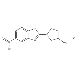 1-(5-Nitrobenzo[d]thiazol-2-yl)pyrrolidin-3-amine hydrochloride结构式