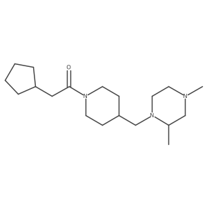 2-Cyclopentyl-1-(4-((2,4-dimethylpiperazin-1-yl)methyl)piperidin-1-yl)ethanone结构式
