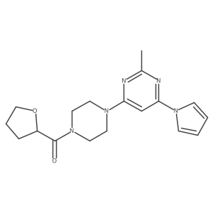 (4-(2-methyl-6-(1H-pyrrol-1-yl)pyrimidin-4-yl)piperazin-1-yl)(tetrahydrofuran-2-yl)methanone结构式