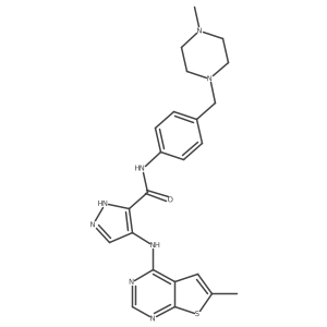 N-(4-((4-methylpiperazin-1-yl)methyl)phenyl)-4-((6-methylthieno[2,3-d]pyrimidin-4-yl)amino)-1H-pyrazole-3-carboxamide Structure