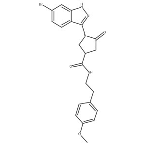 1-(6-bromo-1H-indazol-3-yl)-N-(4-methoxyphenethyl)-5-oxo-3-pyrrolidinecarboxamide Structure