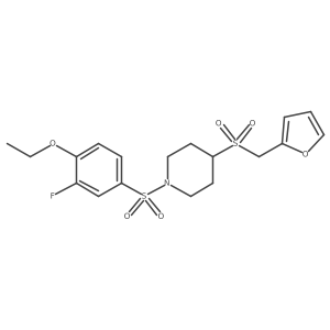 1-((4-Ethoxy-3-fluorophenyl)sulfonyl)-4-((furan-2-ylmethyl)sulfonyl)piperidine结构式