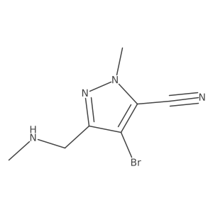 4-bromo-1-methyl-3-[(methylamino)methyl]-1H-pyrazole-5-carbonitrile结构式