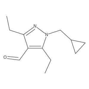 1-(cyclopropylmethyl)-3,5-diethyl-1H-pyrazole-4-carbaldehyde Structure