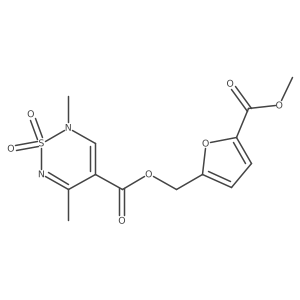 [5-(Methoxycarbonyl)-2-furyl]methyl 2,5-dimethyl-1,1-dioxo-1,2-dihydro-1,2,6-thiadiazine-4-carboxylate结构式