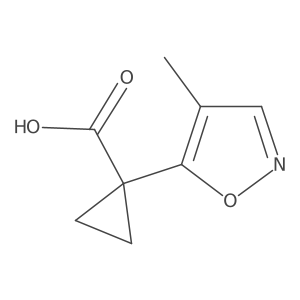 1-(4-Methyl-1,2-oxazol-5-yl)cyclopropane-1-carboxylic acid结构式