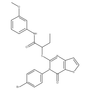 2-((3-(4-bromophenyl)-4-oxo-3,4-dihydrothieno[3,2-d]pyrimidin-2-yl)thio)-N-(3-methoxyphenyl)butanamide Structure
