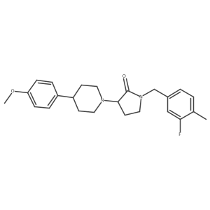 1-[(3-Fluoro-4-methylphenyl)methyl]-3-[4-(4-methoxyphenyl)piperidin-1-yl]pyrrolidin-2-one结构式