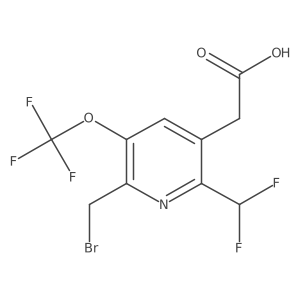 2-(Bromomethyl)-6-(difluoromethyl)-3-(trifluoromethoxy)pyridine-5-acetic acid Structure