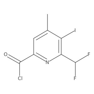 2-Pyridinecarbonyl chloride, 6-(difluoromethyl)-5-iodo-4-methyl-结构式