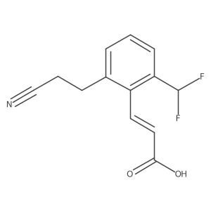 2-(2-Cyanoethyl)-6-(difluoromethyl)cinnamic acid结构式
