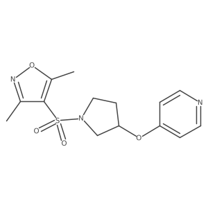 3,5-Dimethyl-4-((3-(pyridin-4-yloxy)pyrrolidin-1-yl)sulfonyl)isoxazole结构式