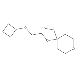 4-(Bromomethyl)-4-(2-cyclobutoxyethoxy)oxane结构式