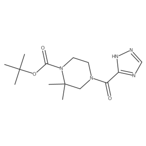 2,2-Dimethyl-4-(1h-1,2,4-triazol-5-ylcarbonyl)-1-piperazinecarboxylic acid 1,1-dimethylethyl ester结构式