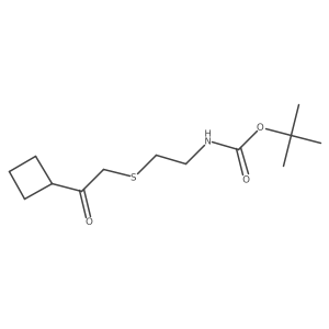 tert-butyl N-{2-[(2-cyclobutyl-2-oxoethyl)sulfanyl]ethyl}carbamate Structure