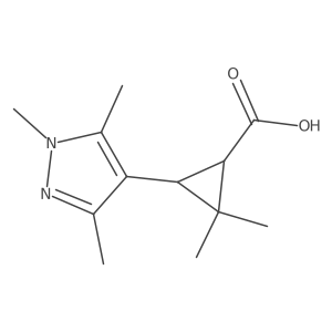 2,2-dimethyl-3-(trimethyl-1H-pyrazol-4-yl)cyclopropane-1-carboxylic acid Structure