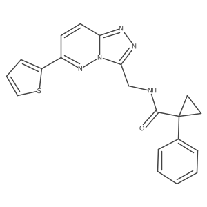 1-phenyl-N-((6-(thiophen-2-yl)-[1,2,4]triazolo[4,3-b]pyridazin-3-yl)methyl)cyclopropanecarboxamide Structure