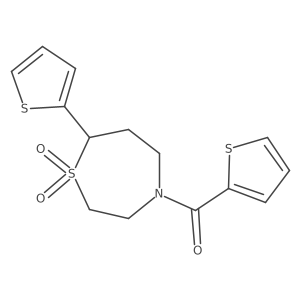 (1,1-Dioxido-7-(thiophen-2-yl)-1,4-thiazepan-4-yl)(thiophen-2-yl)methanone Structure