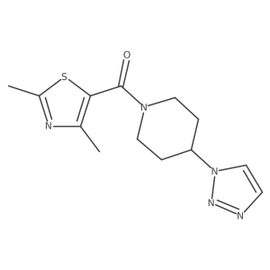 (4-(1H-1,2,3-triazol-1-yl)piperidin-1-yl)(2,4-dimethylthiazol-5-yl)methanone结构式