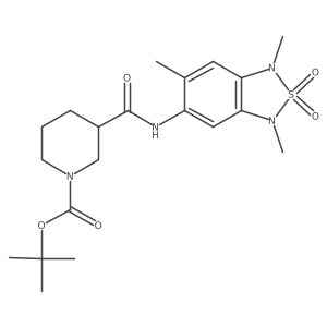 Tert-butyl 3-((1,3,6-trimethyl-2,2-dioxido-1,3-dihydrobenzo[c][1,2,5]thiadiazol-5-yl)carbamoyl)piperidine-1-carboxylate结构式