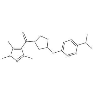 (3-((6-(dimethylamino)pyridazin-3-yl)oxy)pyrrolidin-1-yl)(1,3,5-trimethyl-1H-pyrazol-4-yl)methanone Structure