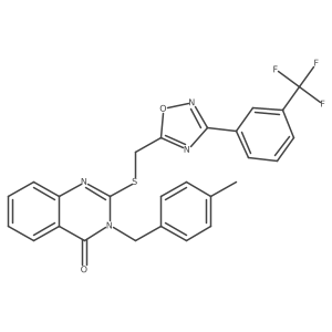 3-(4-methylbenzyl)-2-(((3-(3-(trifluoromethyl)phenyl)-1,2,4-oxadiazol-5-yl)methyl)thio)quinazolin-4(3H)-one结构式
