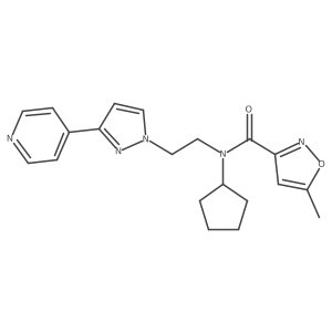 N-cyclopentyl-5-methyl-N-(2-(3-(pyridin-4-yl)-1H-pyrazol-1-yl)ethyl)isoxazole-3-carboxamide结构式